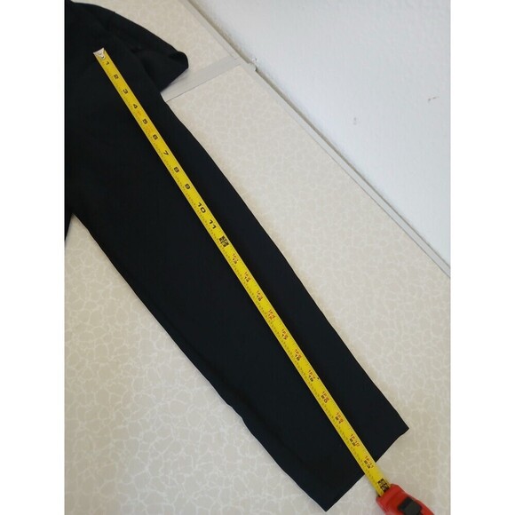 Talbots Womens Blouse Side‎ Tie Black Large Round Neck Long Sleeve Minimalist - Picture 13 of 16